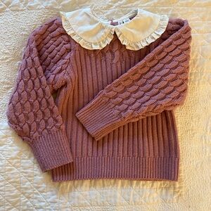 Janie and Jack Soft Purple Ruffle Collar Knit Sweater